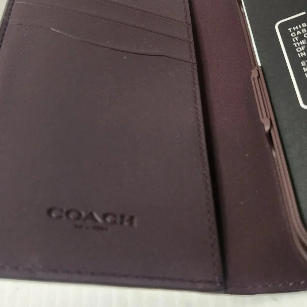 Two Coach iPhone 15 PRO Cases: Signature Folio + Slim Case Bundle Tan New ! - Picture 14 of 16